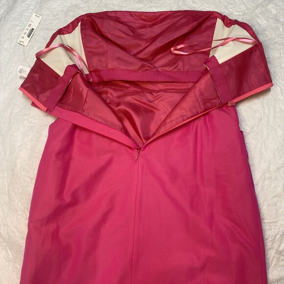 J Crew Mini Dress Size 2 Hot Pink Flamenco Pockets Lined Barbiecore Silk Cotton - Picture 11 of 15